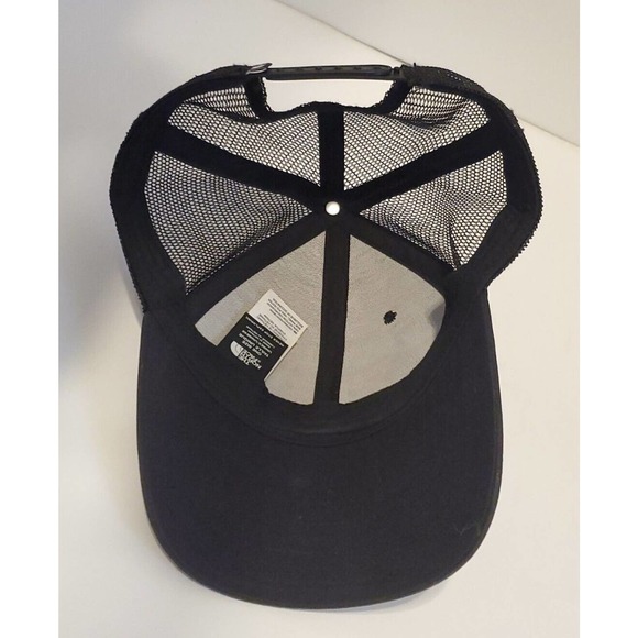 North Face Embroidered Trucker Hat Bear Logo Black Snapback Adjust - Picture 5 of 6